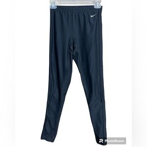 Vintage Nike Dri Athletic Pants Leggings Black Logo Swoosh Zip Back Pocket Small